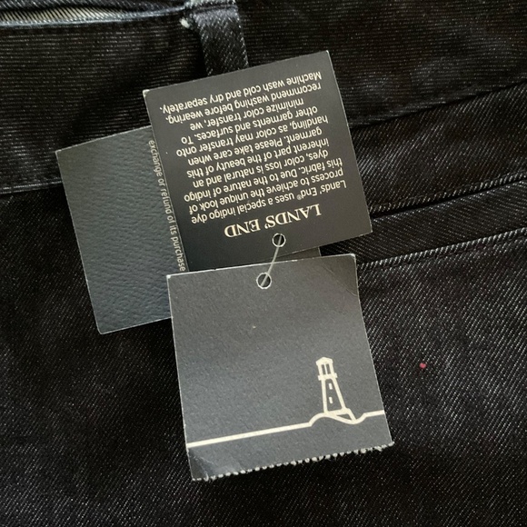 NWT Lands End Women Ankle Denim Pants Jeans Rinsed Deep Indigo Sz 10 Fit 1 Blue - Picture 7 of 12